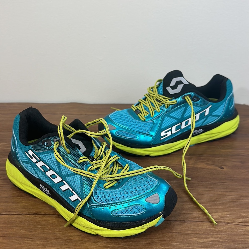 SCOTT AF+ Trainer Road Running Shoes Blue/Yellow Women’s size 7